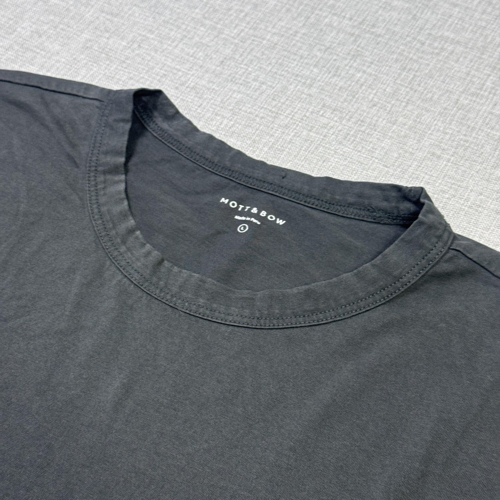 Mott & Bow T-Shirt Mens L Gray Crew Neck Cotton Tagless Basic Regular Fit Jersey
